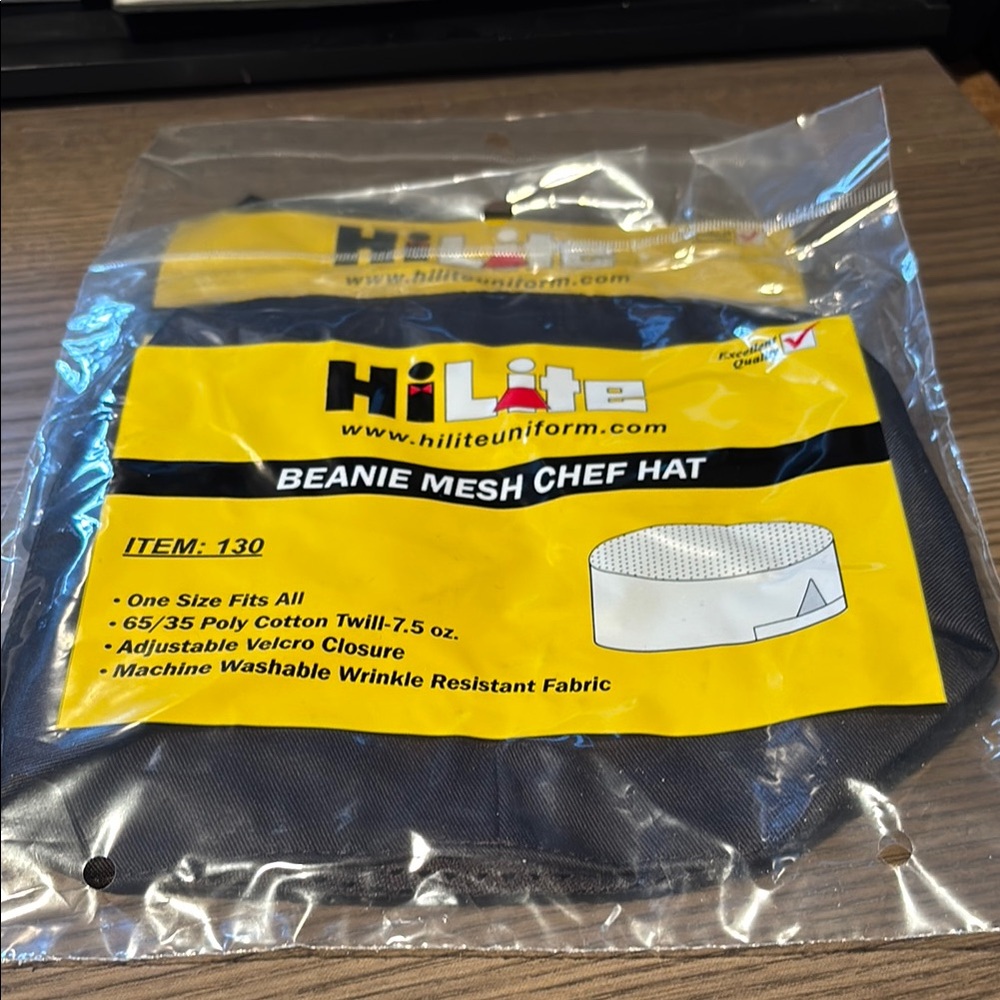 Black Beanie Mesh Chef Hat
